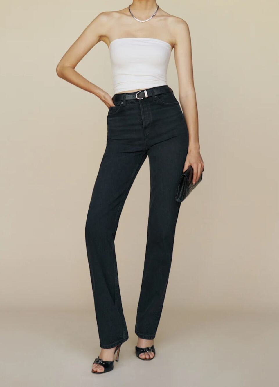 Reformation Cynthia High-Rise Straight Leg Button Fly Jeans Women's Size 26